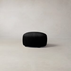 The Chelsea Ottoman - Deep Pile Mohair Noir