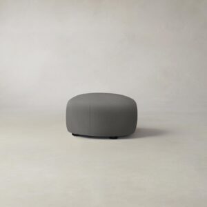 The Chelsea Ottoman - Pebbled Leather Ash