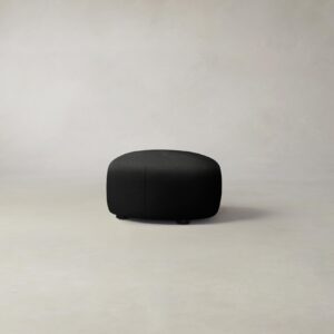 The Chelsea Ottoman - Pebbled Leather Ink