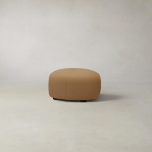 The Chelsea Ottoman - Pebbled Leather Latte