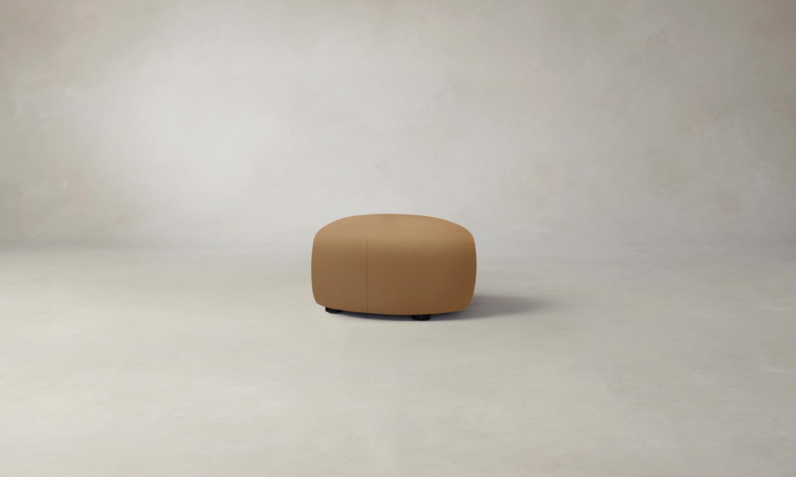 The Chelsea Ottoman - Pebbled Leather Latte