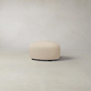The Chelsea Ottoman - Pebbled Leather Stone