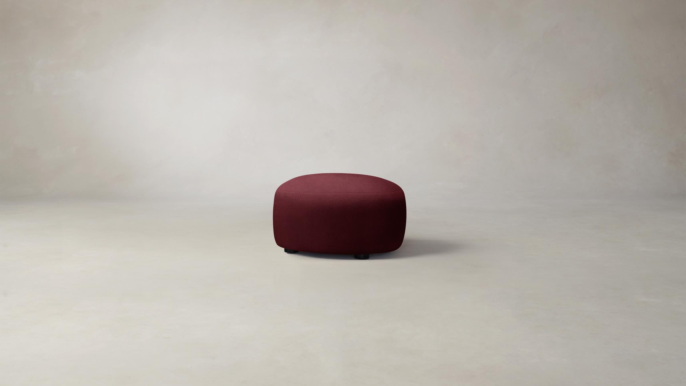 The Chelsea Ottoman - Performance Velvet Merlot