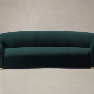 chelsea-sofa_performance-velvet-emerald_driftwood2.0.jpg The Chelsea Sofa - Performance Velvet Emerald