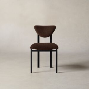The Cooper Dining Chair - Italian Brushed Wool Cocoa