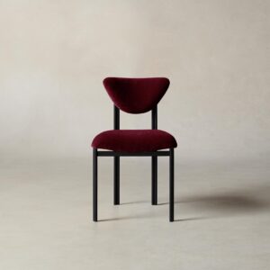 The Cooper Dining Chair - Mohair Crimson