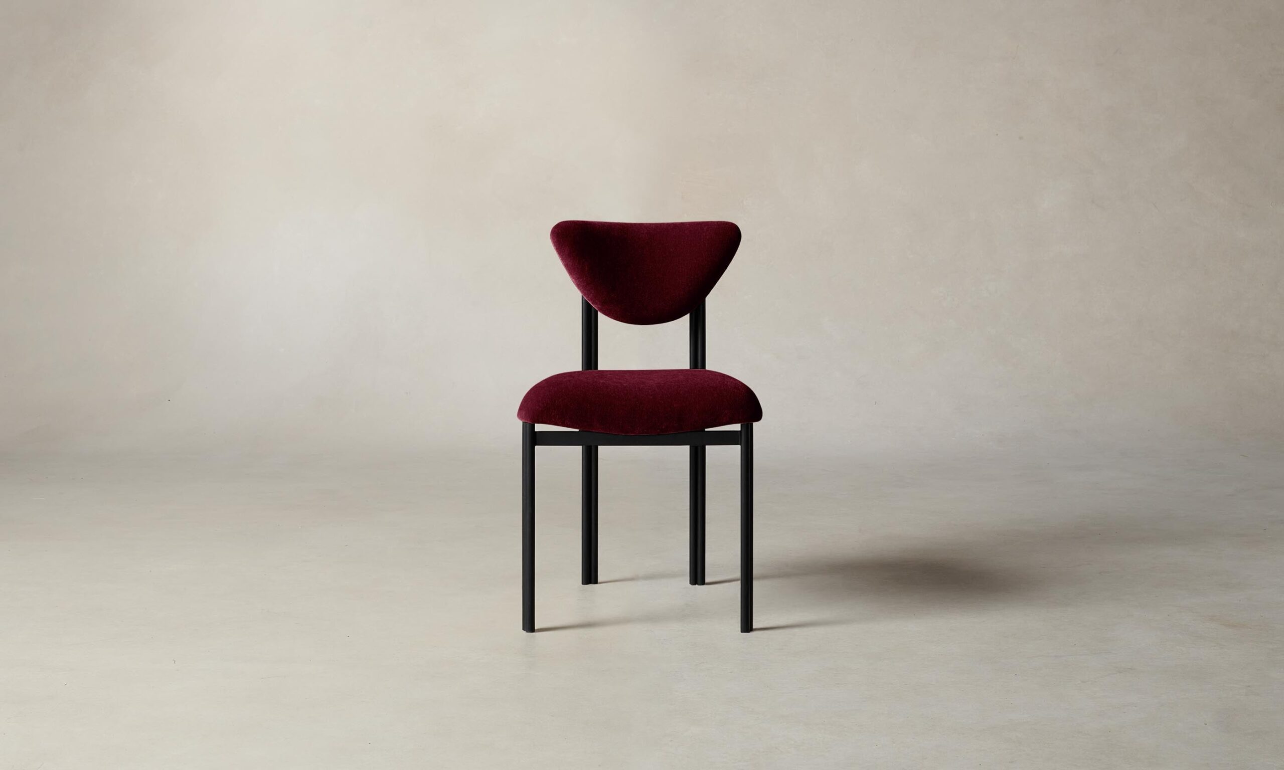 The Cooper Dining Chair - Mohair Crimson