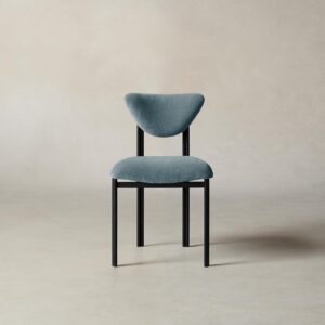 The Cooper Dining Chair - Mohair Slate Blue