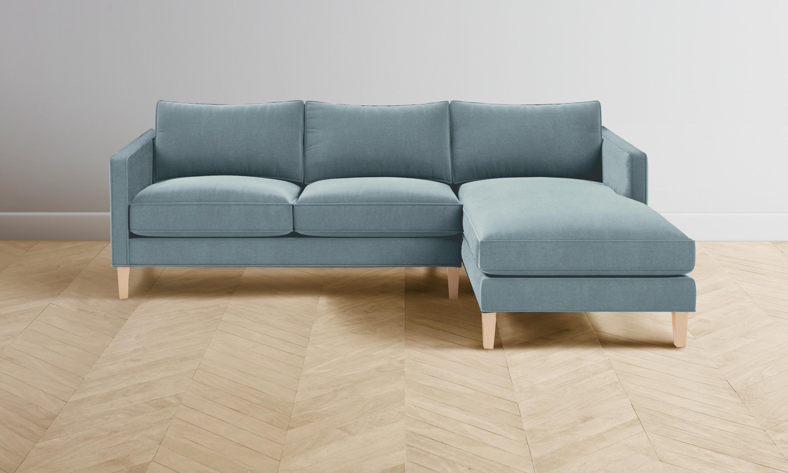 The Crosby Sectional - Mohair Slate Blue