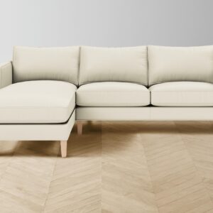 The Crosby Sectional - Pebbled Leather Swan
