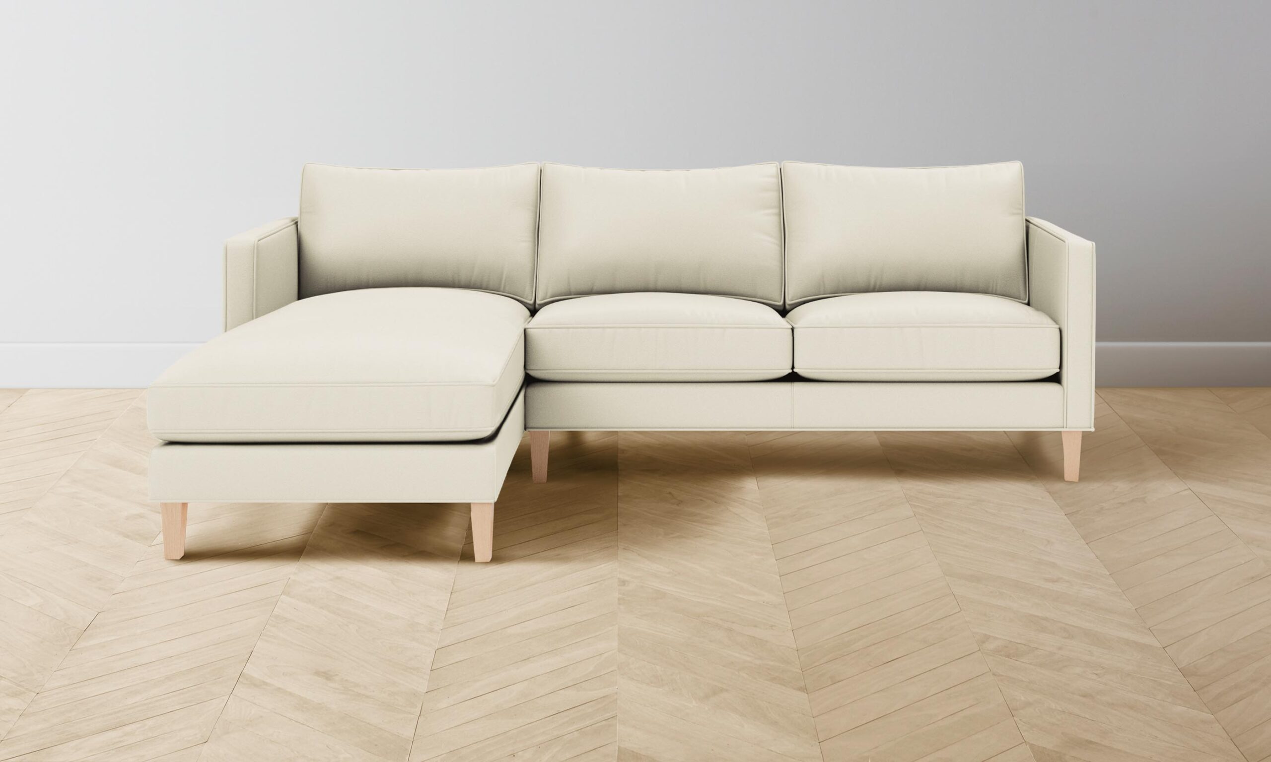 The Crosby Sectional - Pebbled Leather Swan