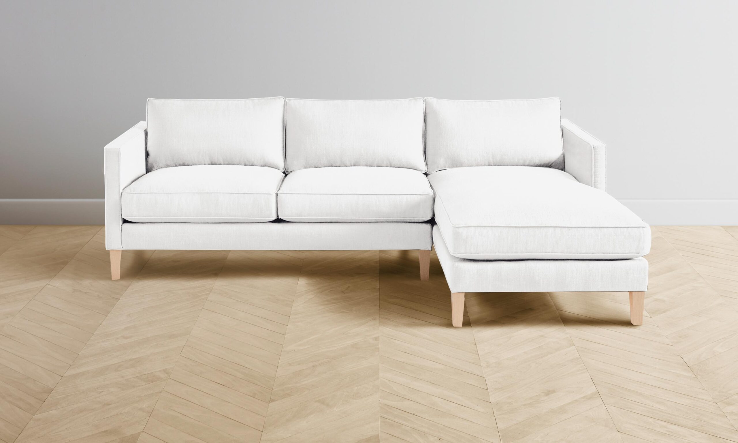 The Crosby Sectional - Performance Linen Weave Pure White