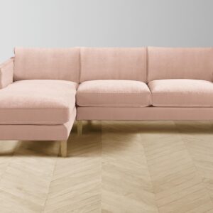 crosby-chaise-sectional_performance-velvet-dusty-rose_driftwood-l2.0.jpg The Crosby Sectional - Performance Velvet Dusty Rose