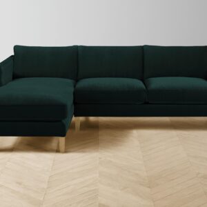 crosby-chaise-sectional_performance-velvet-emerald_driftwood-l2.0.jpg The Crosby Sectional - Performance Velvet Emerald