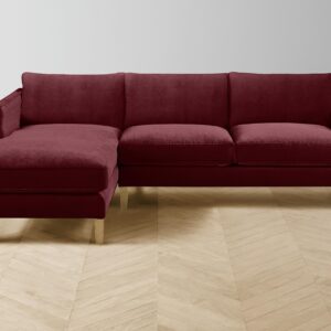 crosby-chaise-sectional_performance-velvet-merlot_driftwood-l2.0.jpg The Crosby Sectional - Performance Velvet Merlot