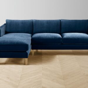 crosby-chaise-sectional_performance-velvet-sapphire_driftwood-l2.0.jpg The Crosby Sectional - Performance Velvet Sapphire