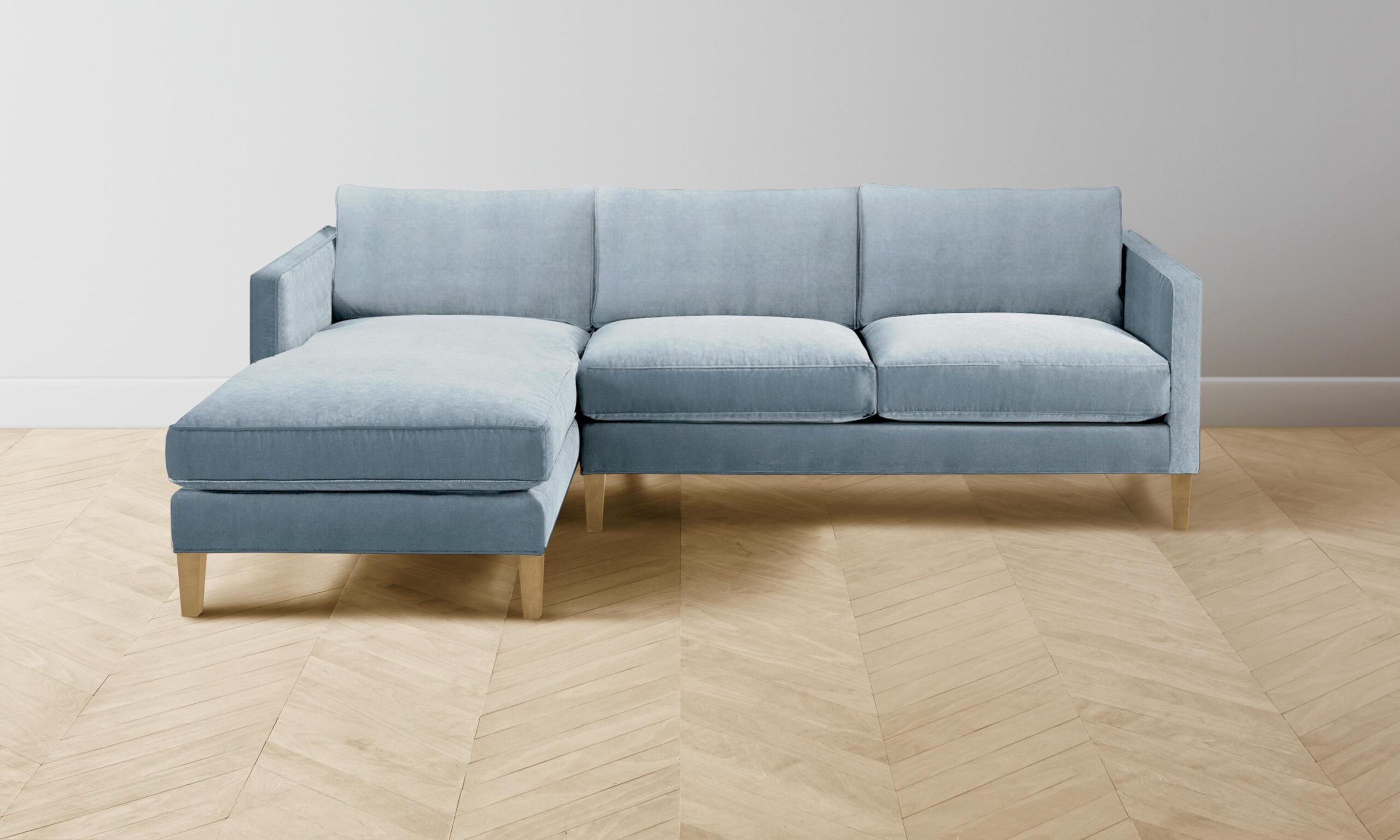 The Crosby Sectional - Performance Velvet Sky