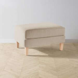 The Crosby Ottoman - Heritage Belgian Linen Husk