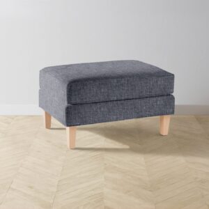 The Crosby Ottoman - Heritage Belgian Linen Lake