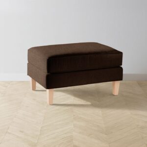 The Crosby Ottoman - Italian Brushed Wool Cocoa
