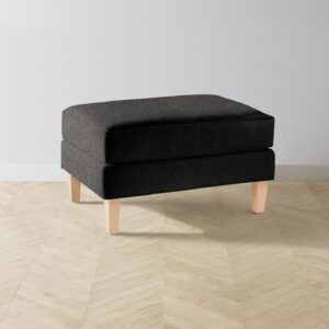 The Crosby Ottoman - Italian Brushed Wool Pepper
