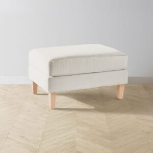 The Crosby Ottoman - Italian Brushed Wool Vanilla