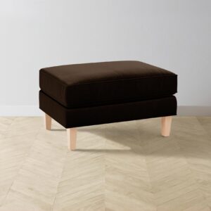 The Crosby Ottoman - Mohair Chocolate