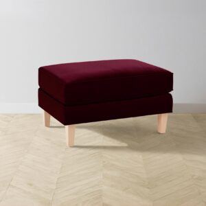 The Crosby Ottoman - Mohair Crimson