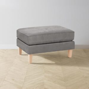 The Crosby Ottoman - Nubuck Leather Asphalt