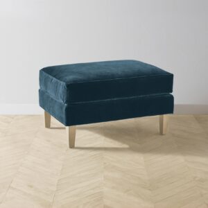 crosby-ottoman_performance-velvet-lagoon_driftwood2.0.jpg The Crosby Ottoman - Performance Velvet Lagoon