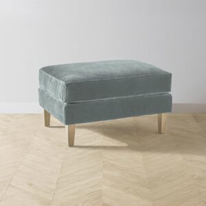 crosby-ottoman_performance-velvet-seafoam_driftwood2.0.jpg The Crosby Ottoman - Performance Velvet Seafoam
