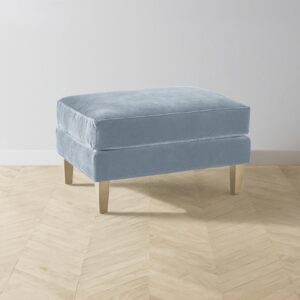 crosby-ottoman_performance-velvet-sky_driftwood2.0.jpg The Crosby Ottoman - Performance Velvet Sky