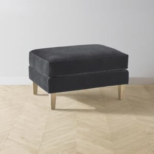 crosby-ottoman_performance-velvet-slate_driftwood2.0.jpg The Crosby Ottoman - Performance Velvet Slate