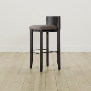 The Delancey Bar & Counter Stool - Heritage Belgian Linen Carob
