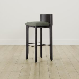 The Delancey Bar & Counter Stool - Heritage Belgian Linen Thyme