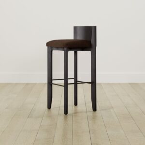 The Delancey Bar & Counter Stool - Italian Brushed Wool Cocoa