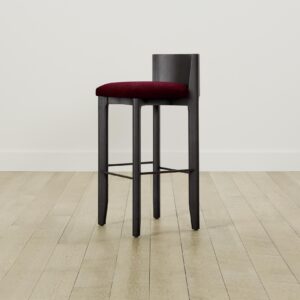 The Delancey Bar & Counter Stool - Mohair Crimson