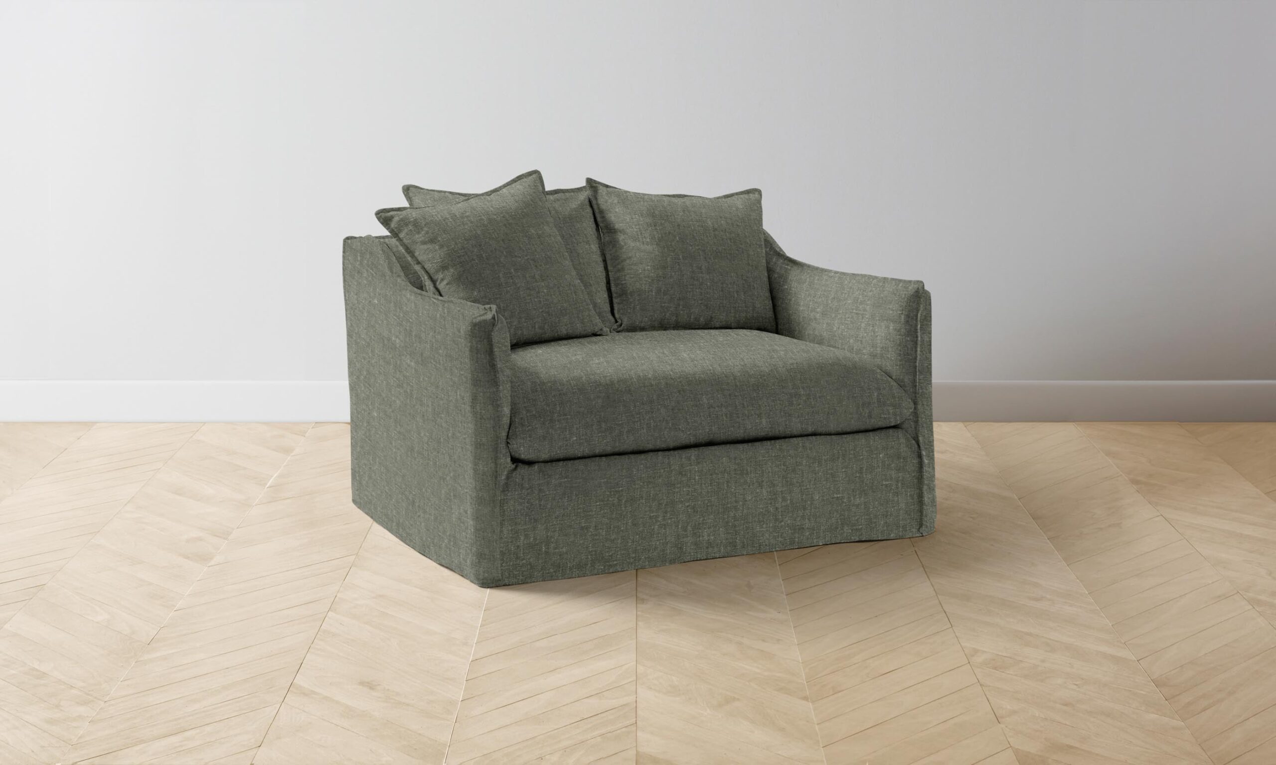 The Dune Chair-and-a-Half - Heritage Belgian Linen Thyme