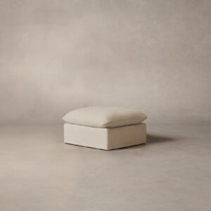 The Dune Ottoman - Heritage Belgian Linen Husk
