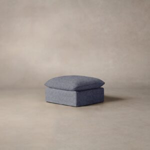 The Dune Ottoman - Heritage Belgian Linen Lake