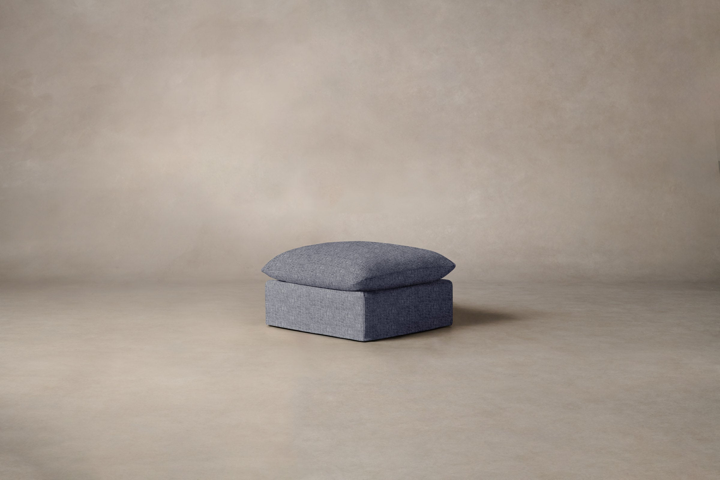 The Dune Ottoman - Heritage Belgian Linen Lake