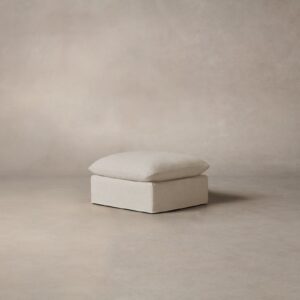 The Dune Ottoman - Heritage Belgian Linen Summit