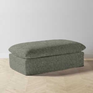 The Dune Ottoman - Heritage Belgian Linen Thyme