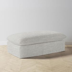 The Dune Ottoman - Performance Woven Chenille Steel
