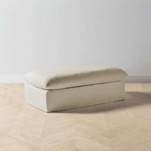The Dune Ottoman - Performance Linen Weave Prairie