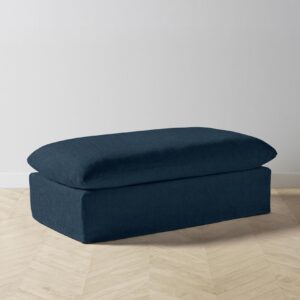 The Dune Ottoman - Performance Linen Weave Bay