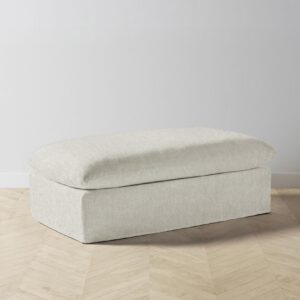 The Dune Ottoman - Performance Stonewashed Linen Dew