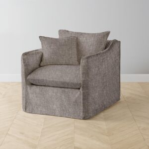 The Dune Swivel Chair - Heritage Belgian Linen Carob
