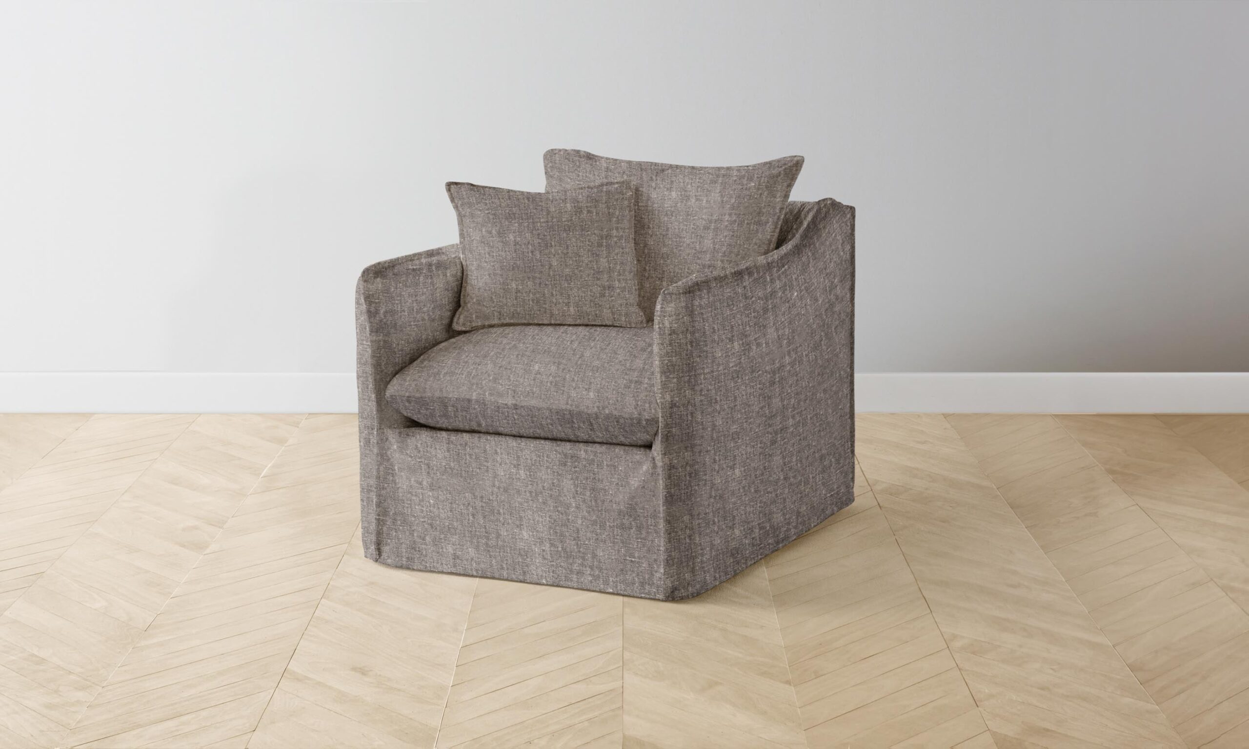 The Dune Swivel Chair - Heritage Belgian Linen Carob