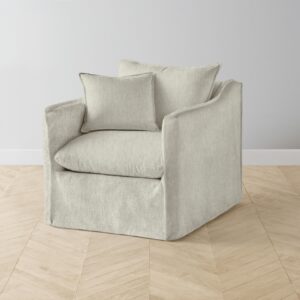 The Dune Swivel Chair - Performance Stonewashed Linen Dew